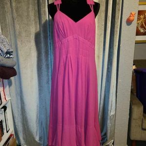 Nanette Lepore Pink Maxi Dress with Ruffle Straps Size 14